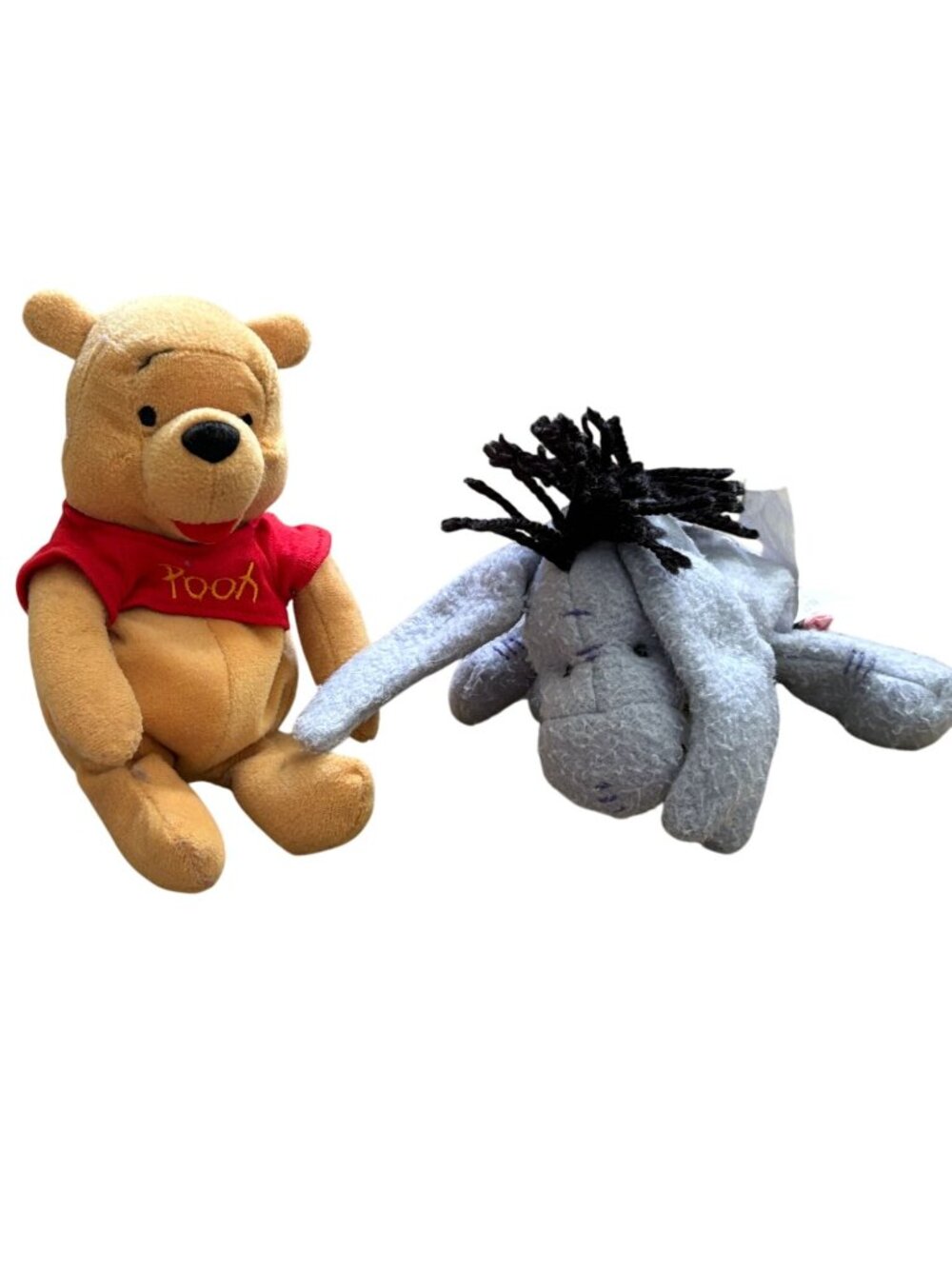 A.A. Milne Winnie The Pooh & Eeyore Plush Lot-7.5 in-Used